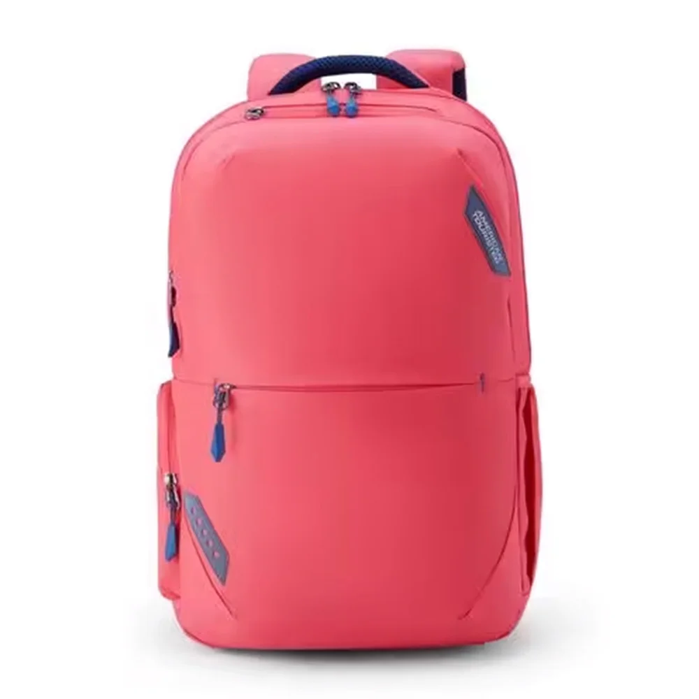 American Tourister Latest Laptop Backpacks for Children with 3 Full Compartment & 2 front Compartment, Waterproof, 29 Ltrs Bags - Brett 4.0 style01 Coral