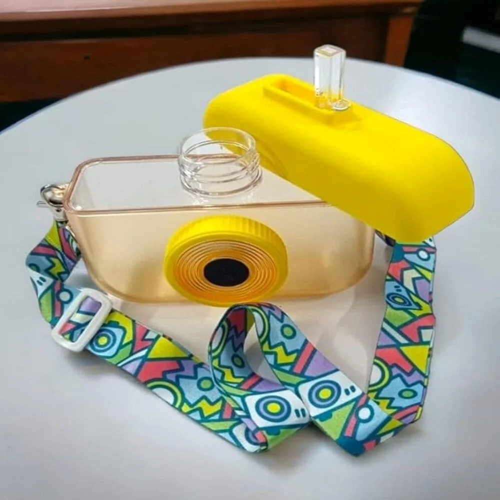 Camera Bottle | Cup Straw Outdoor Leak-proof Student Camera Water Bottle - Yellow