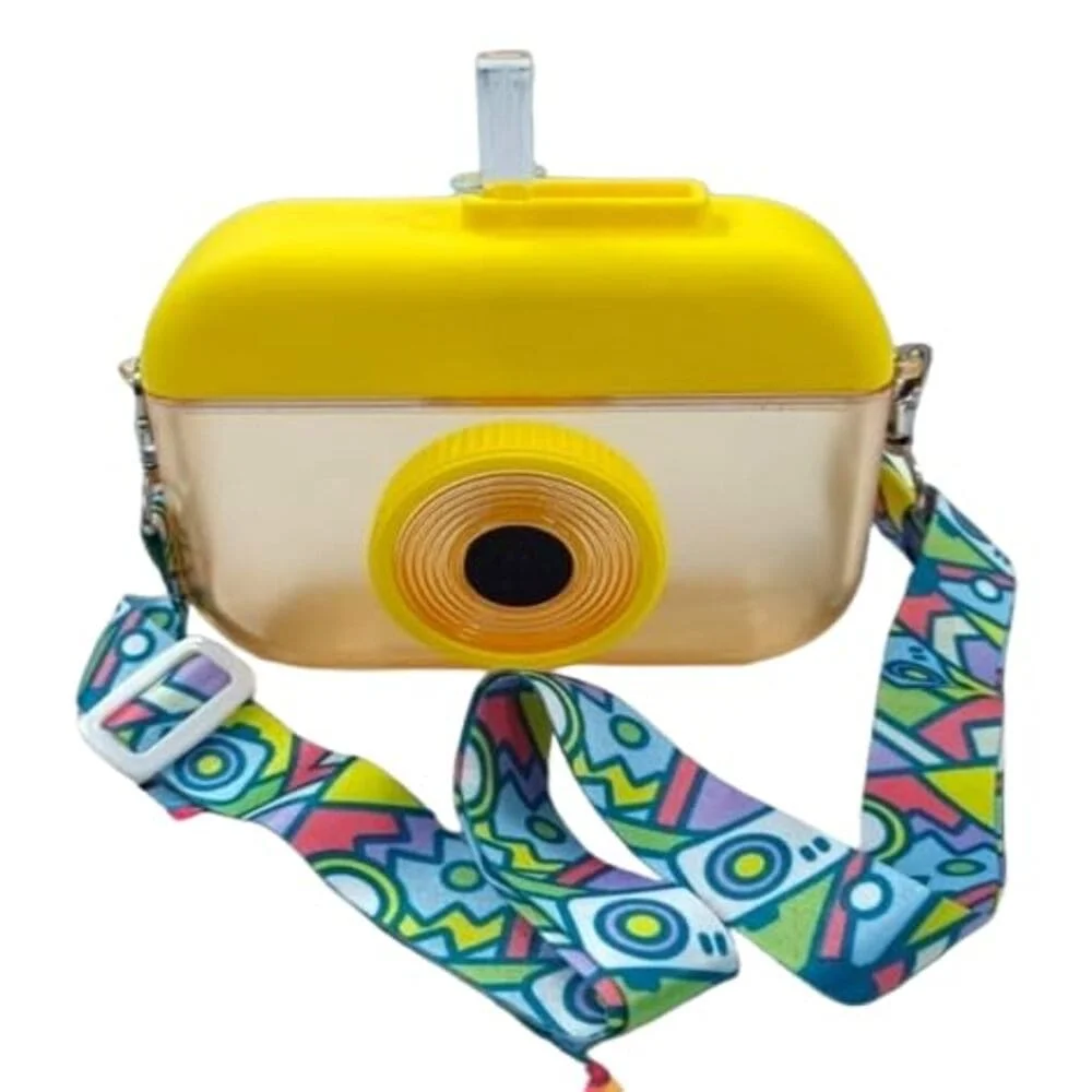 Camera Bottle | Cup Straw Outdoor Leak-proof Student Camera Water Bottle - Yellow