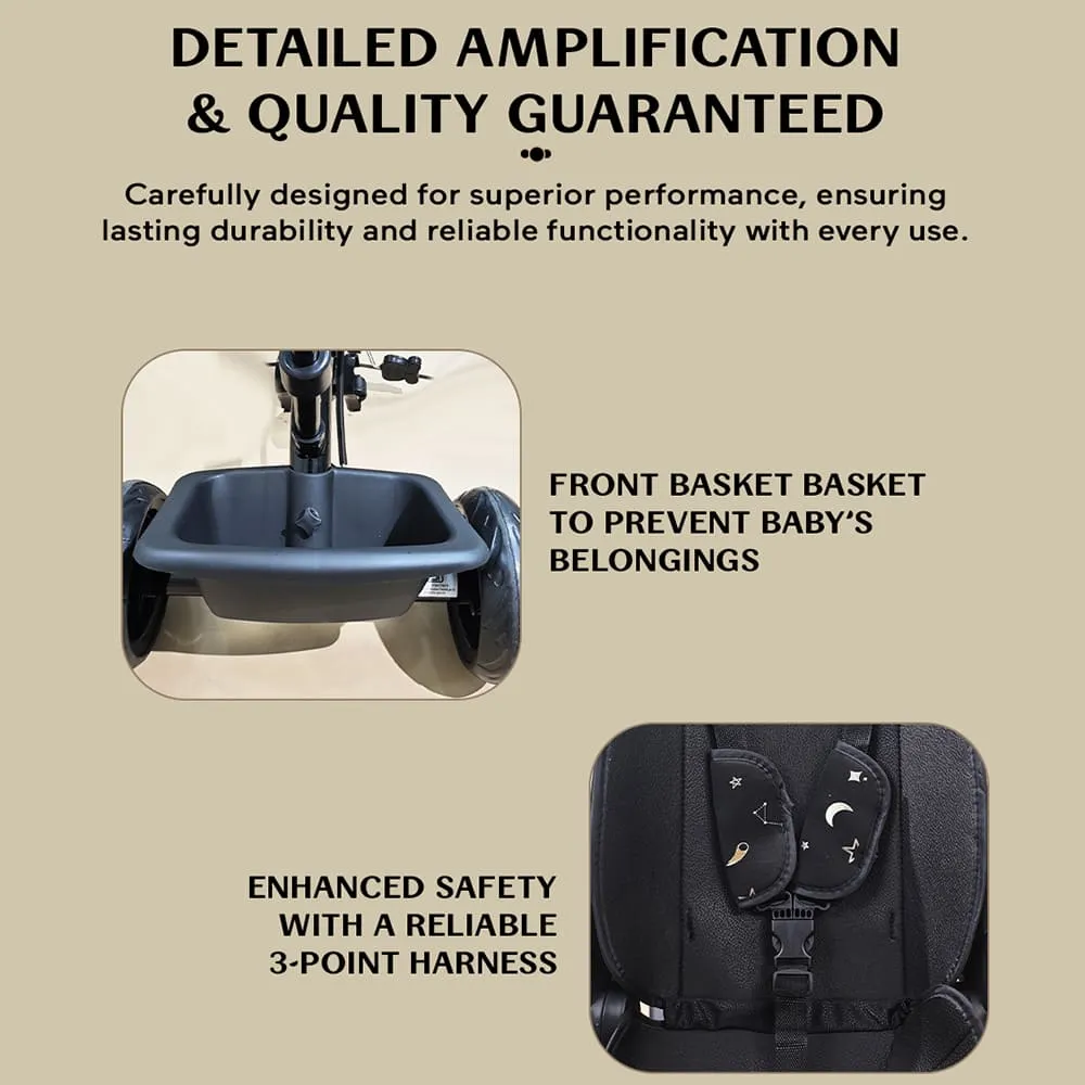 Baby trike with push bar