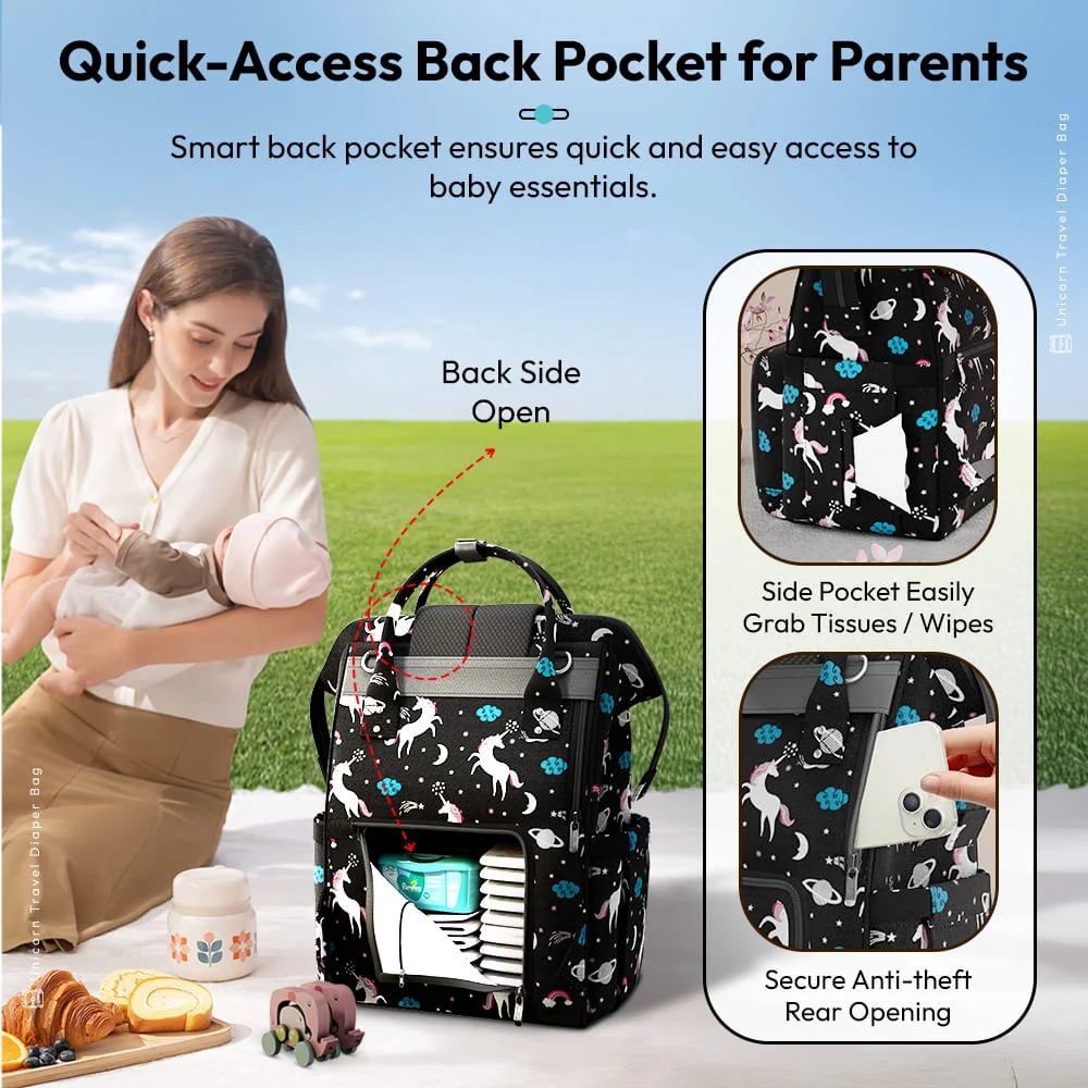 Diaper Backpack With Foldable Changing Mat
