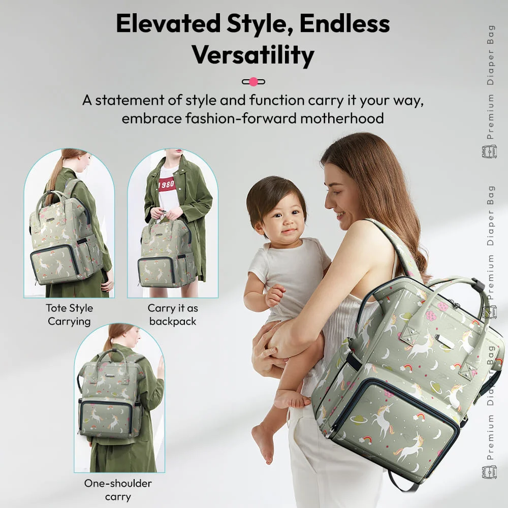 Multifunctional Diaper Bag With Mat