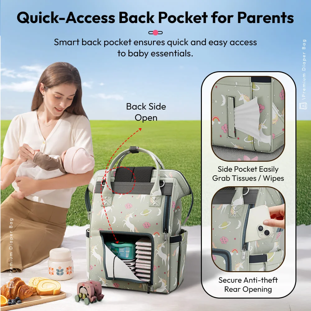 Diaper Backpack With Foldable Changing Mat
