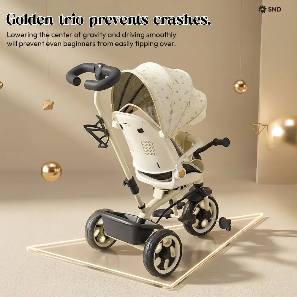 golden trio with tricycle for kids