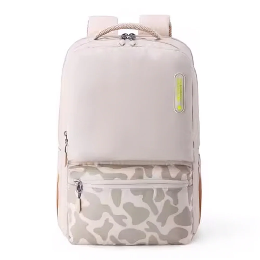 American Tourister Water Resistance School Bags, 2 Full Compartments & 2 Front, Printed Design Backpack - Hall_style_01 Beige