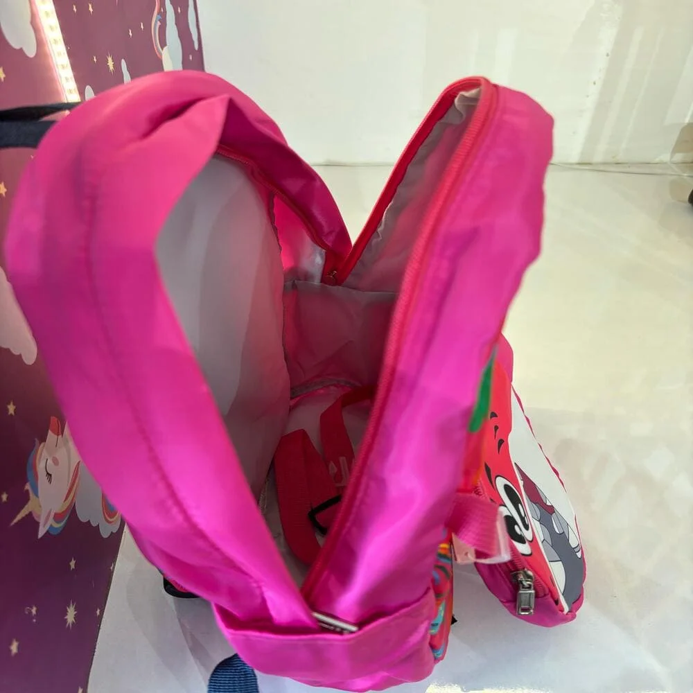 Adorable Ocean Shark Themed Backpack – Fun and Colorful Design Featuring a Smiling Shark, Sea Creatures, and Playful Patterns, Perfect for School, Travel, and Everyday Adventures for Young Explorers - Pink