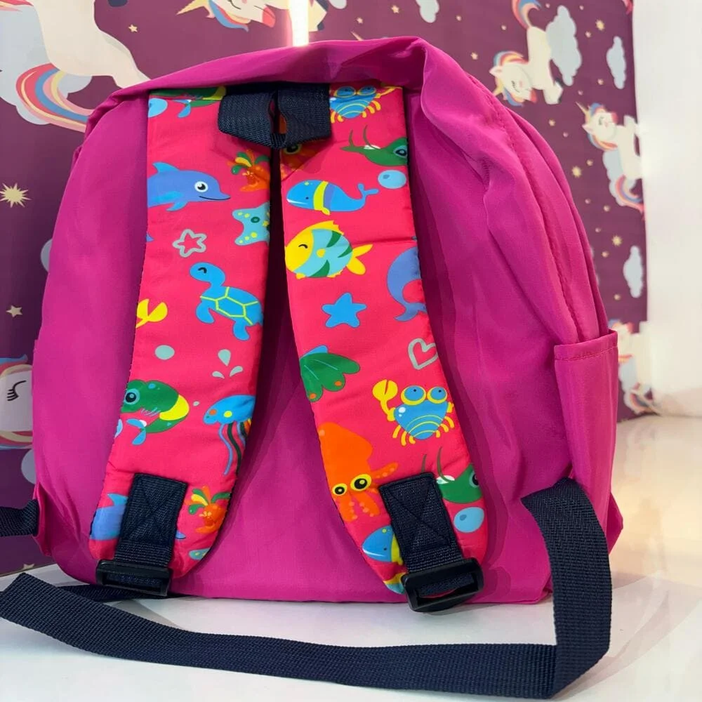 Adorable Ocean Shark Themed Backpack – Fun and Colorful Design Featuring a Smiling Shark, Sea Creatures, and Playful Patterns, Perfect for School, Travel, and Everyday Adventures for Young Explorers - Pink