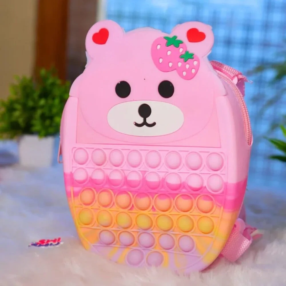 Pop it Bag Sling Bag with Adjustable Zipper Closer Silicone Cross Body Shoulder Travel Pouch for Girls Stress Relief Multicolor - Assorted