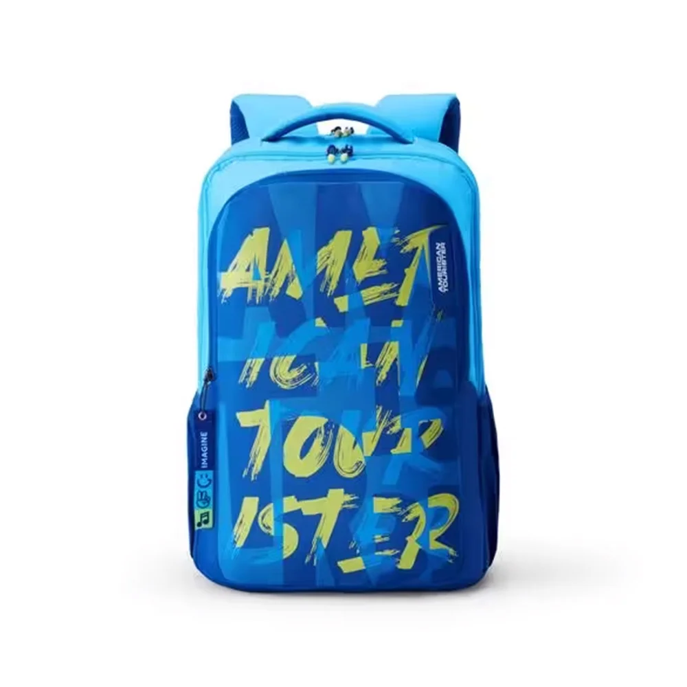 American Tourister Casual School Backpack for Kids, 33 Ltr, 3 Full Compartments, Gucci Polyester, Printed Design Backpack - Sest 4.0 style 04-Light Grey