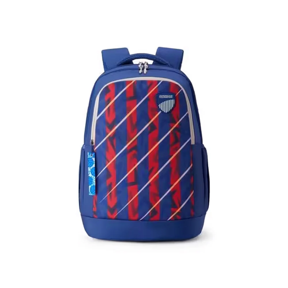 American Tourister Casual Backpack for Kids, 33 Ltr, 3 Full Compartments, Gucci Polyester, Printed Design Backpack - Sest 4.0 style 02-Navy