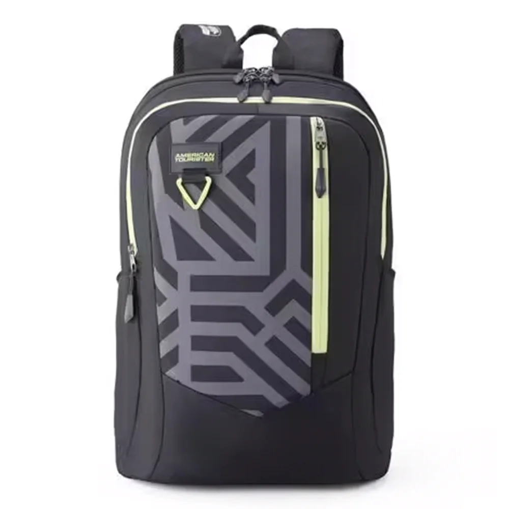American Tourister Trendy Kids School Backpack, 3 Full Compartments & 1 Front, Printed Design Backpack - Zeal style 02-Black