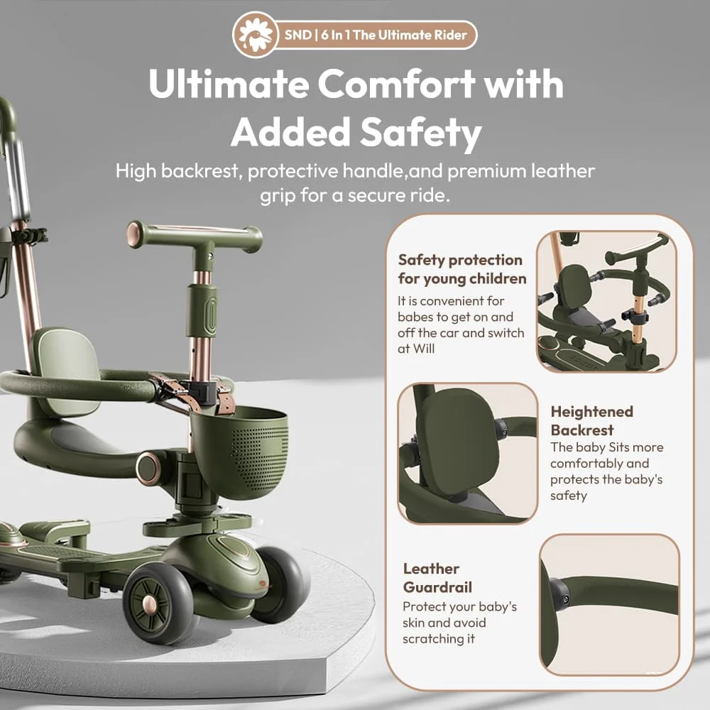 6-in-1 kids scooter
