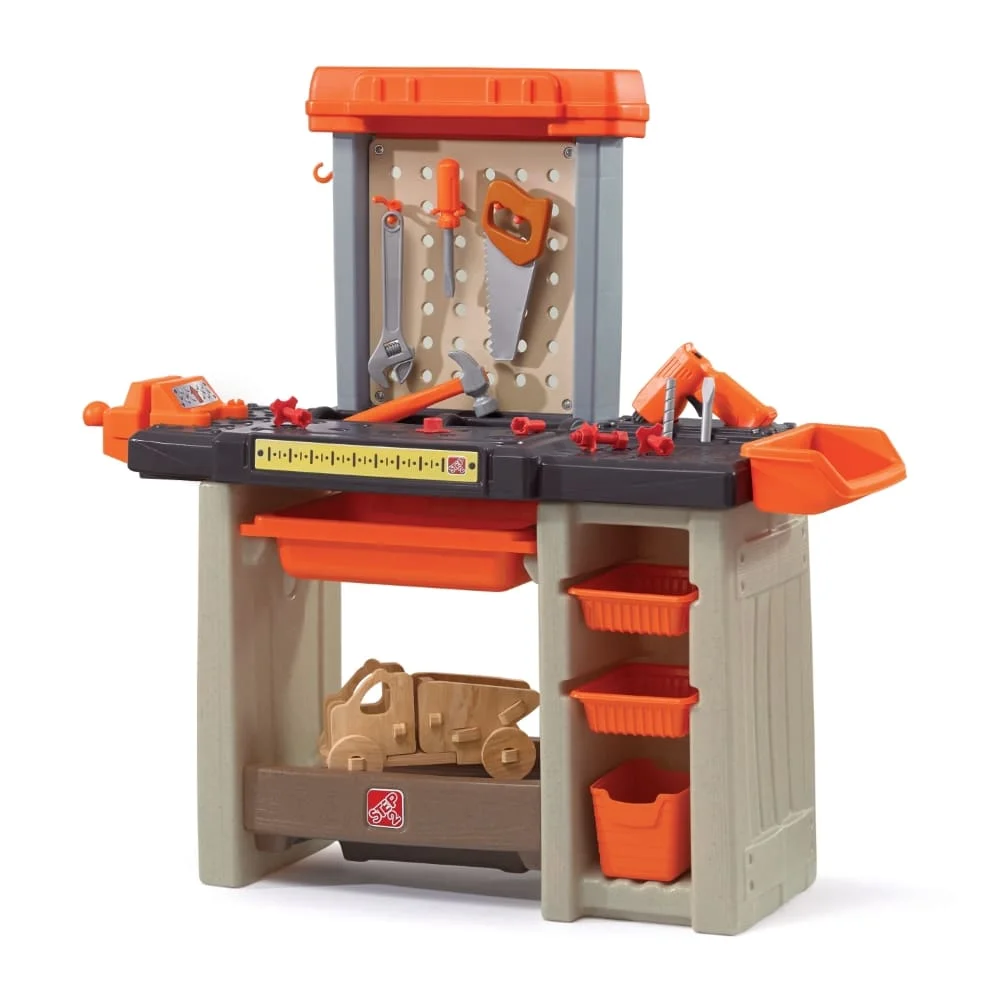 Step2 Handymen Workbench, Kid's Workshop Playset with Realistic Play Tools, Interactive Handyman Station