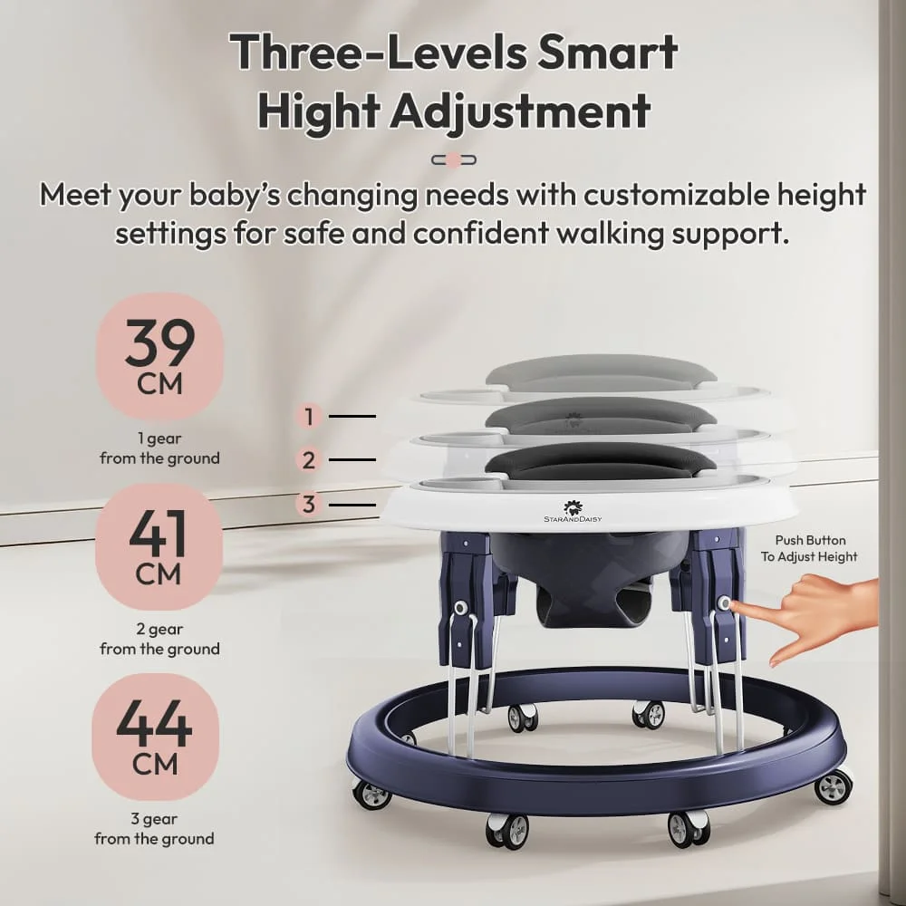Toddler walker adjustable height