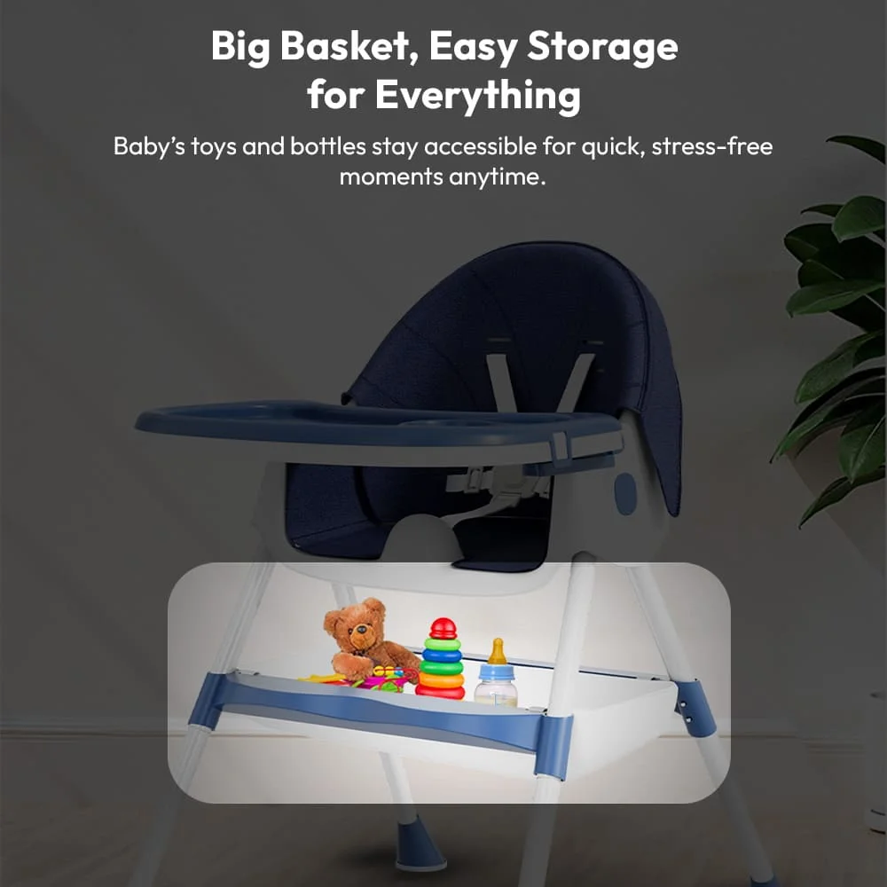 Baby High Chair with Big Basket