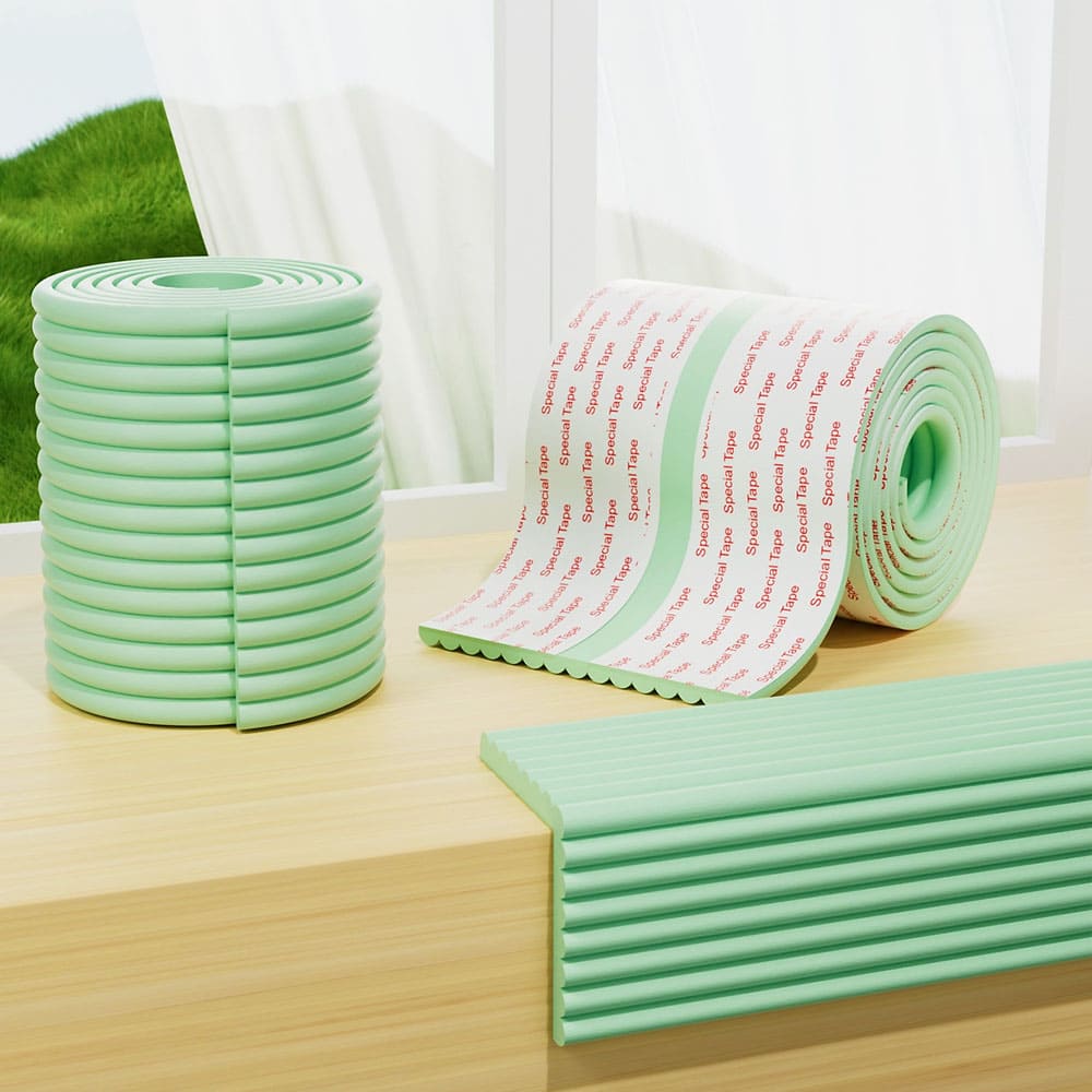 StarAndDaisy Baby Proofing Edge Guards Taps for Furniture Corners, Foam Edge Protectors for Child Safety, Ultra-Thick Edge Guards - Mint Green