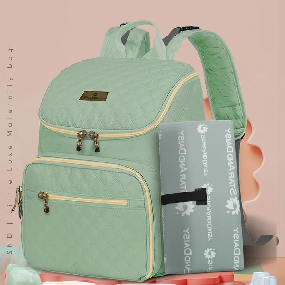 StarAndDaisy Maternity Diaper Backpack with Multi-Compartments, Spacious Storage - Green
