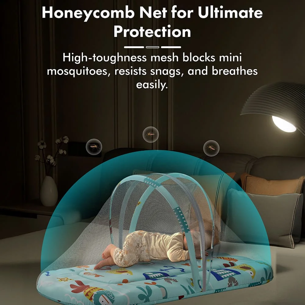 Bed Set with Mosquito Net aqua