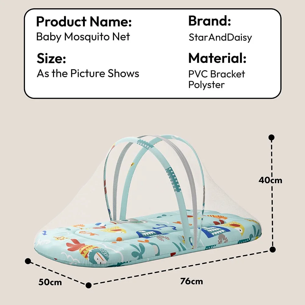 Bed Set with Mosquito Net aqua