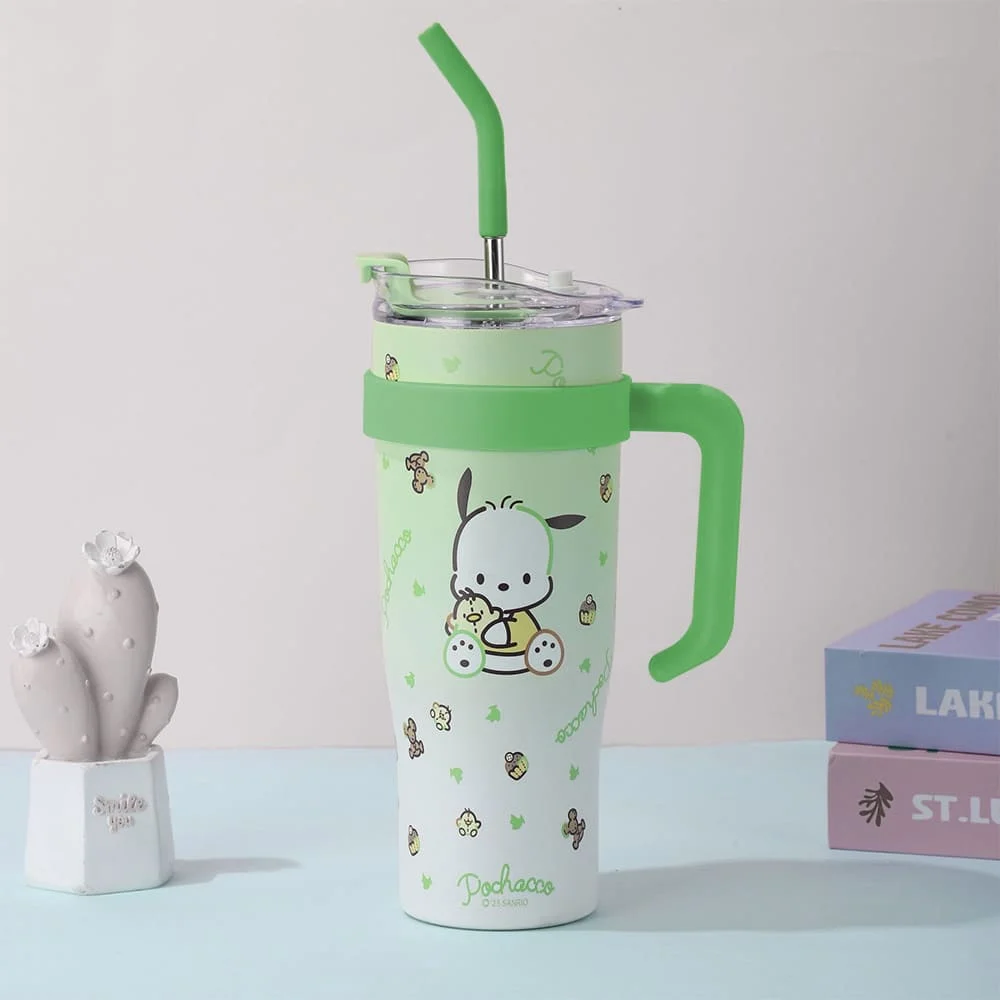 Cartoonistic stailess steel tumbler large size green