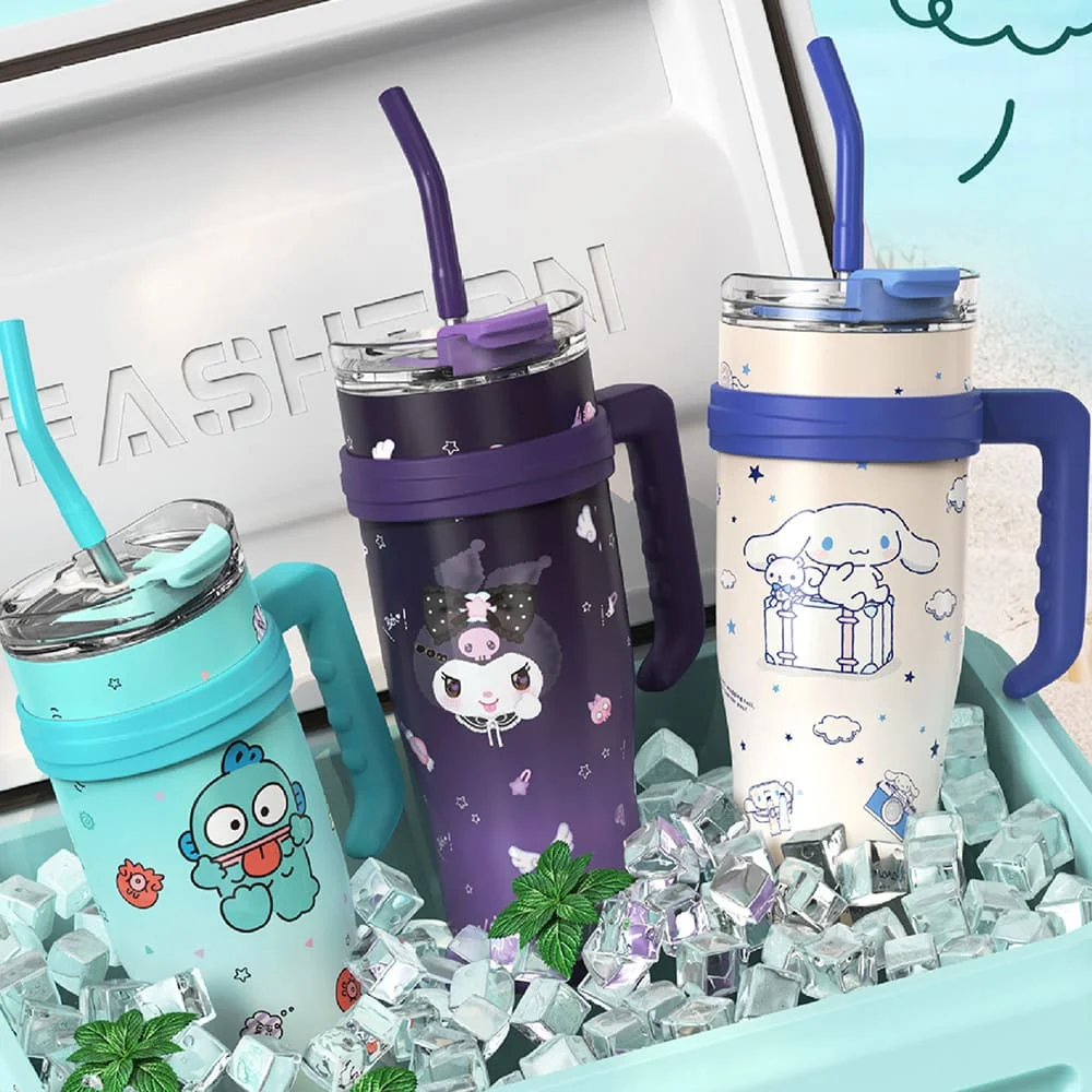 Cartoonistic stailess steel tumbler large size violet