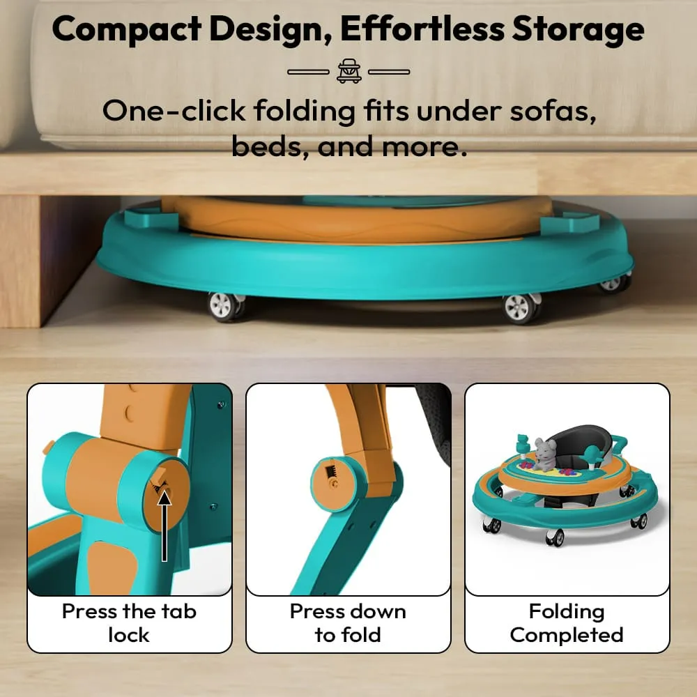 Multi-functional Intelligent Baby Walker with toy tray compact design