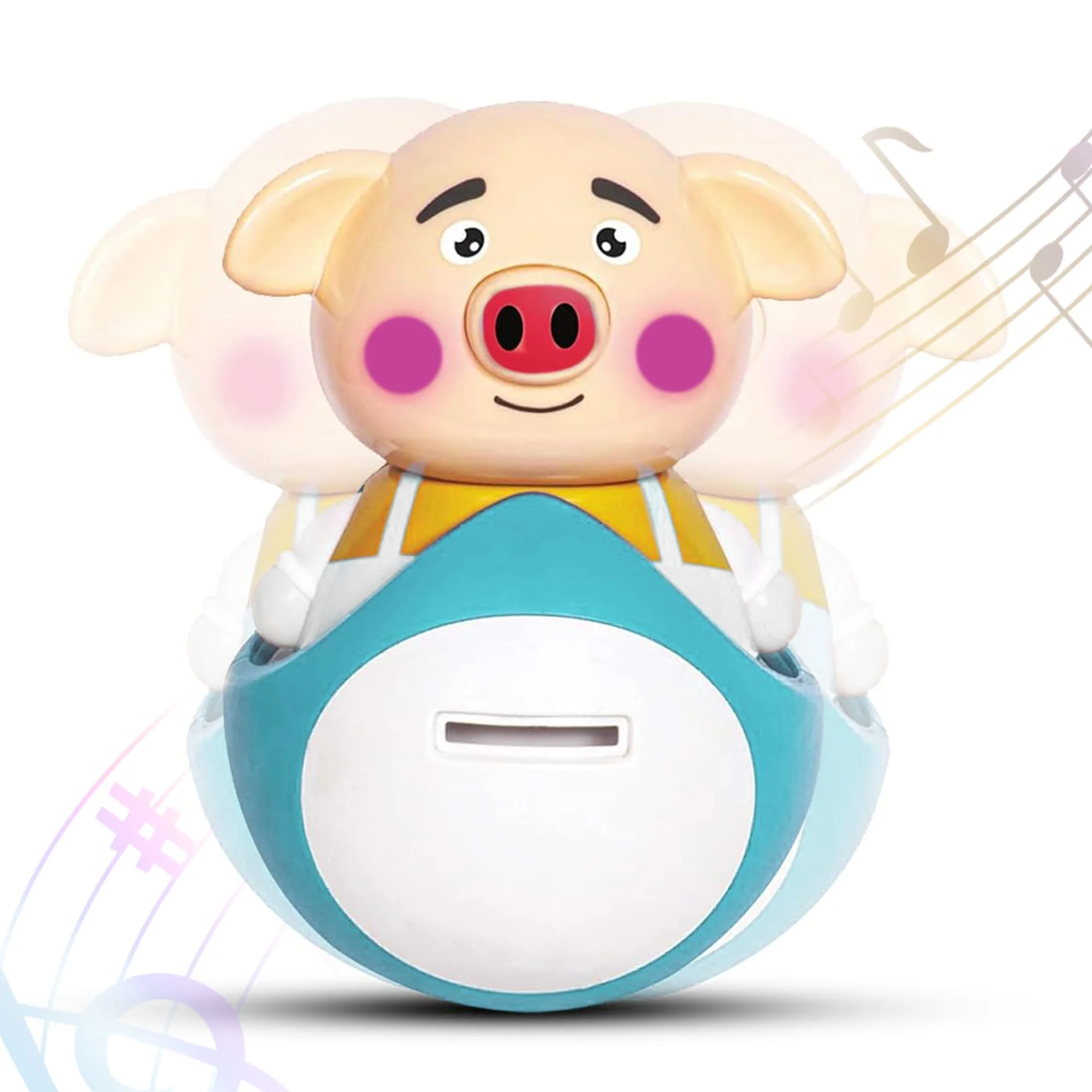 Roly Poly money bank piggy Blue main