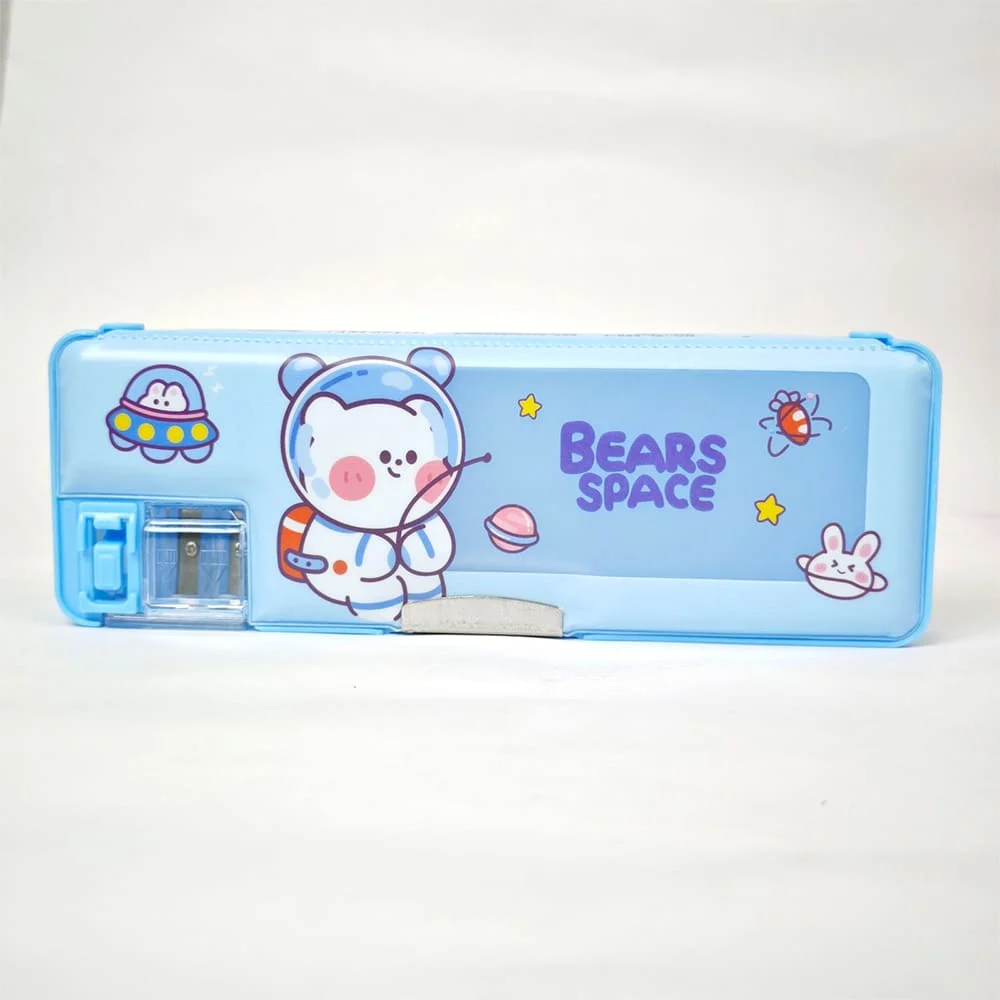 Trendy Pencil Box Bear Space Blue
