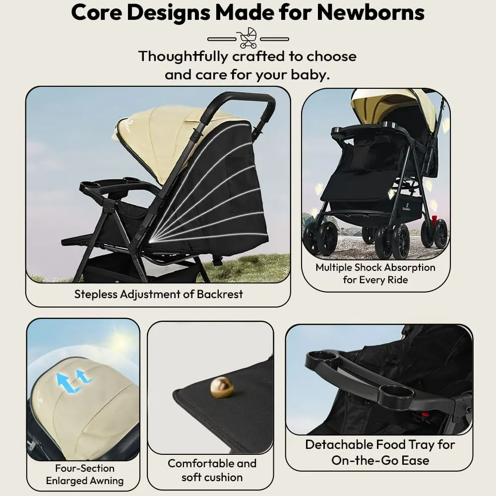 Urban tot baby stroller recliner and double sided