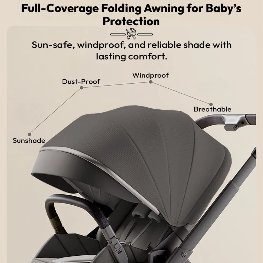 full covvverage folding nova baby stroller grey