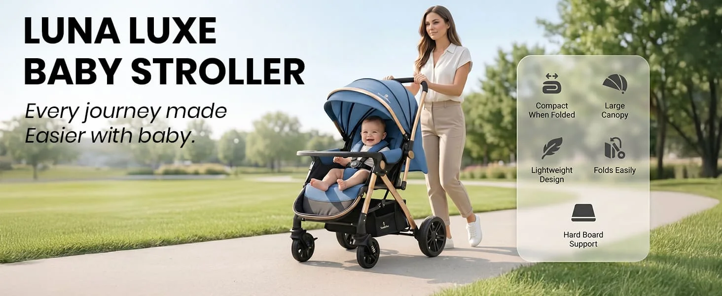 Luna Luxe Baby Stroller – Convertible Stroller Pram Luna Luxe Baby Stroller – Convertible Stroller Pram