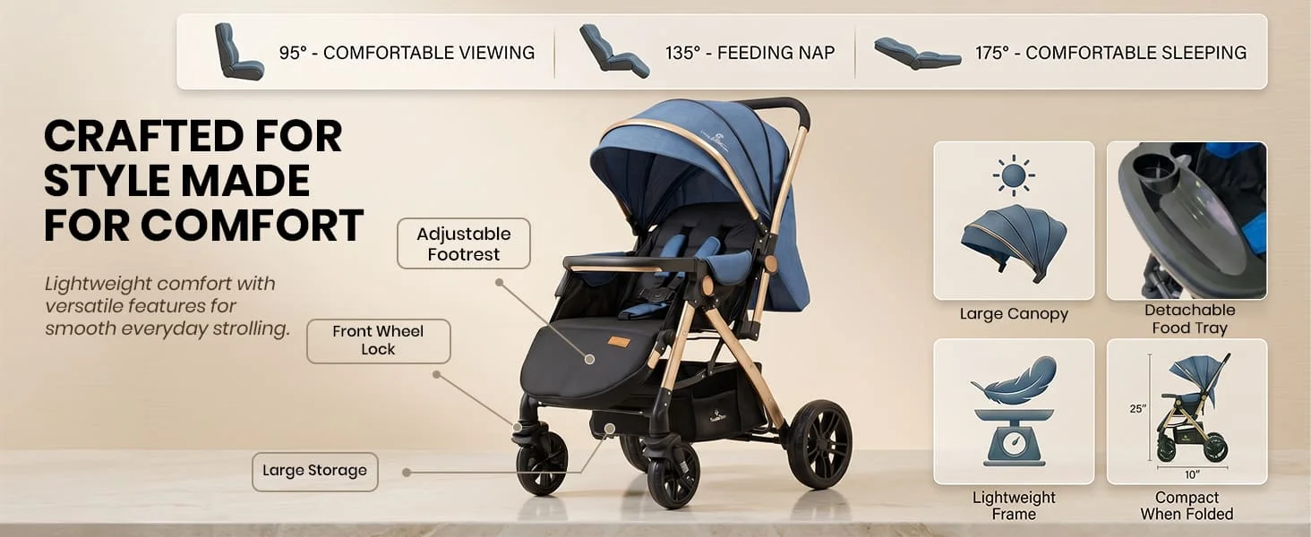 Luna Luxe Baby Stroller – Convertible Stroller Pram Luna Luxe Baby Stroller – Convertible Stroller Pram