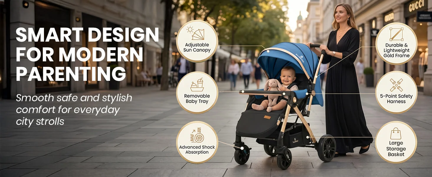 Luna Luxe Baby Stroller – Convertible Stroller Pram Luna Luxe Baby Stroller – Convertible Stroller Pram