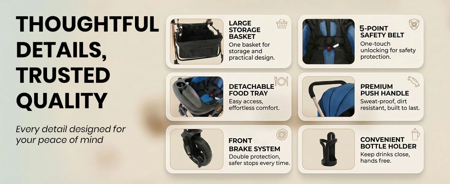 Luna Luxe Baby Stroller – Convertible Stroller Pram Luna Luxe Baby Stroller – Convertible Stroller Pram