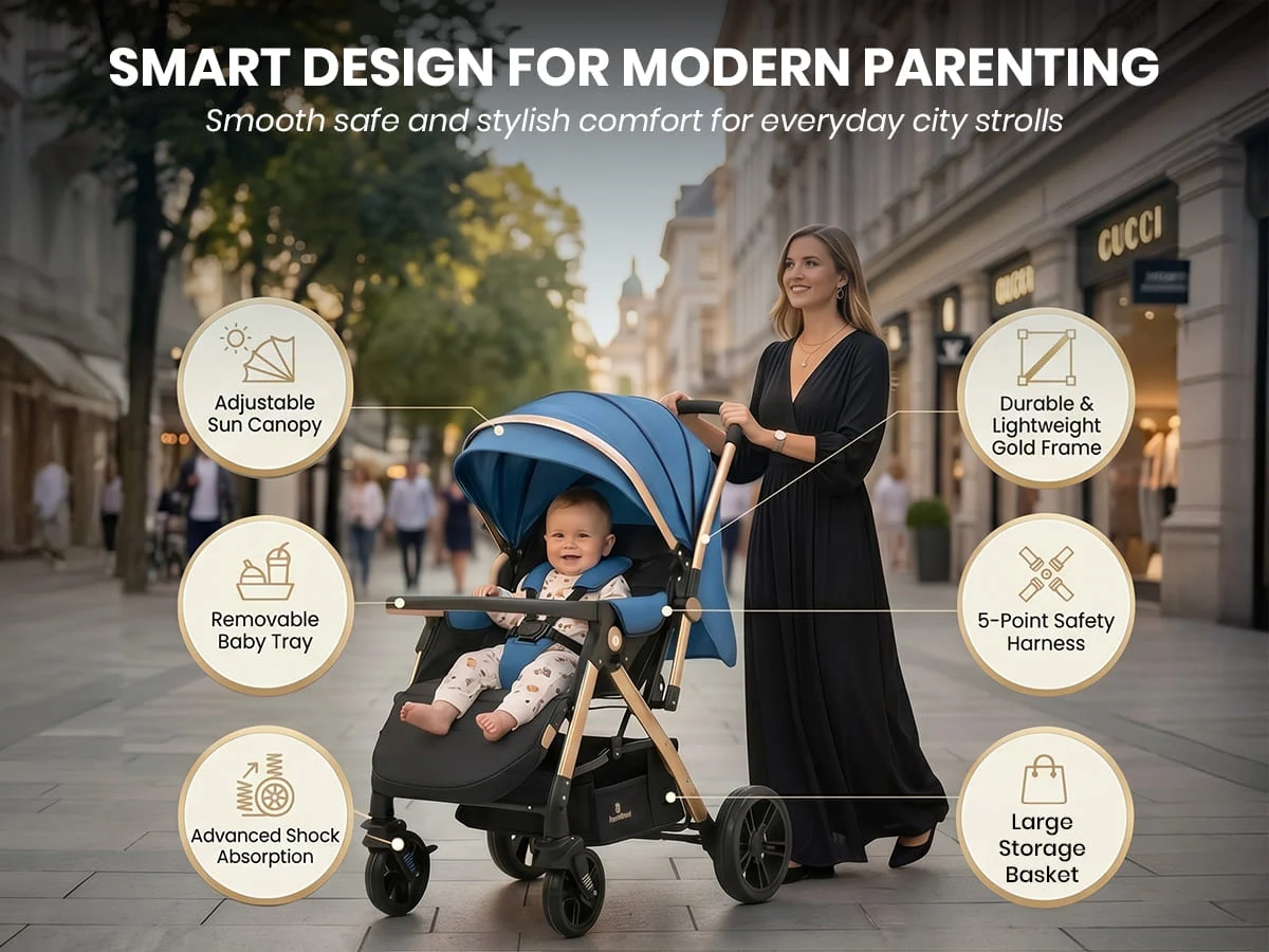 Luna Luxe Baby Stroller – Convertible Stroller Pram Luna Luxe Baby Stroller – Convertible Stroller Pram