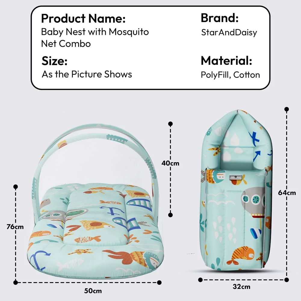 Mosquito net+Sleeping bag-Aqua Print
