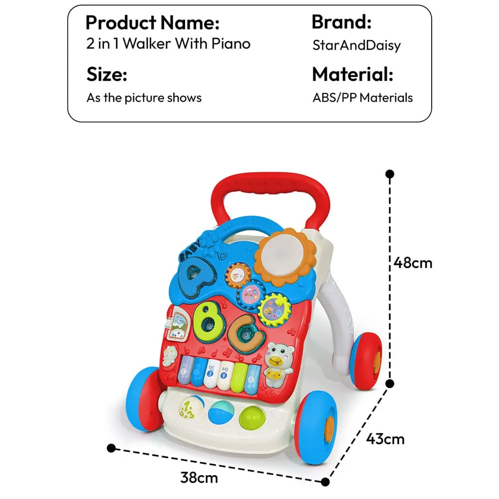 baby 2 in 1 baby walker with piano dimension