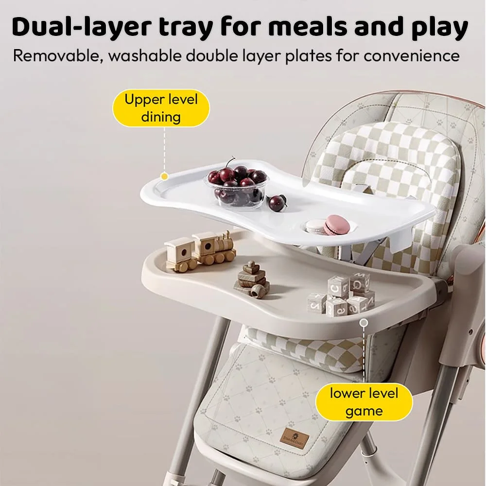 High chair with removable dining tray