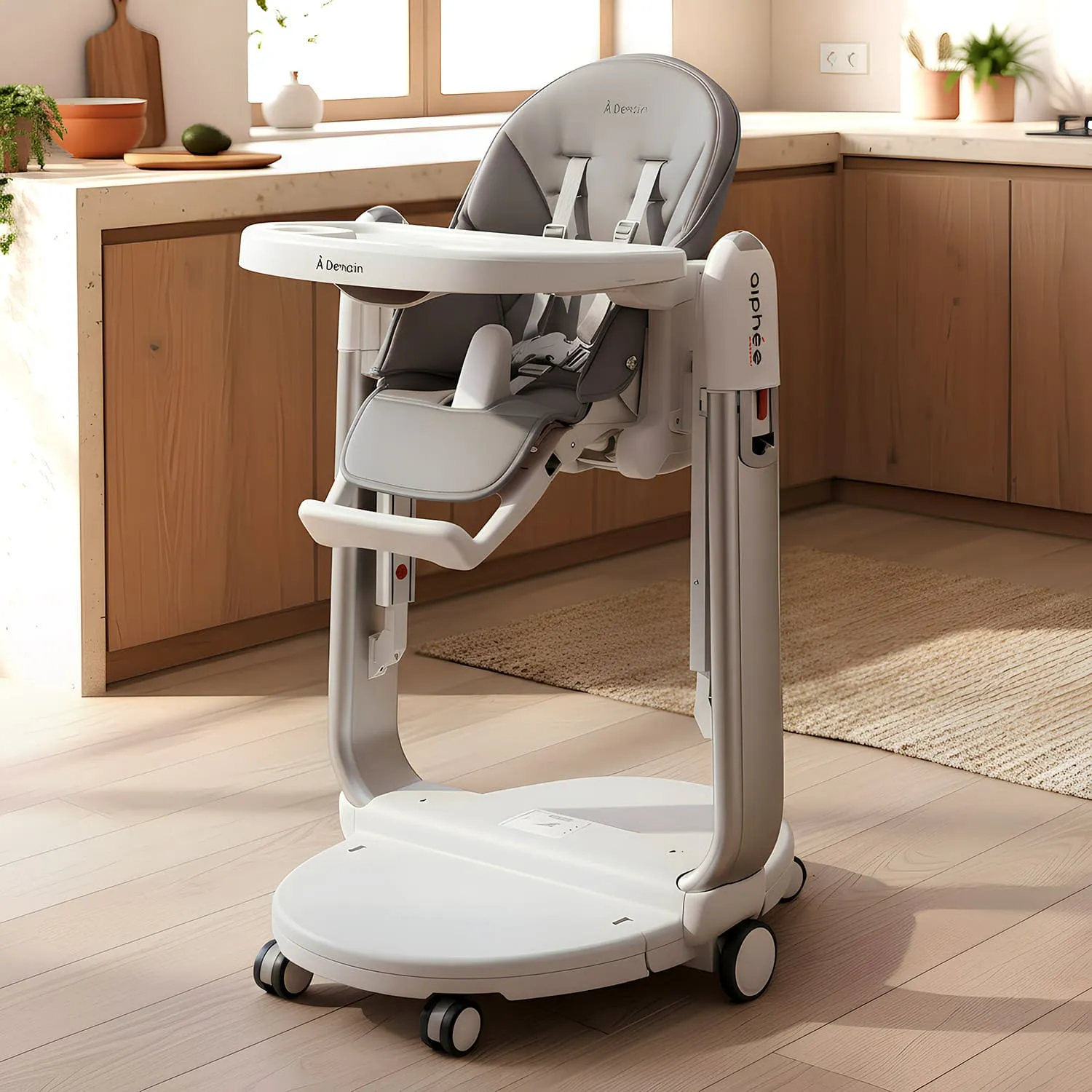 Internationally acclaimed & awarded A Demain highchair 3 in 1 Multifunctional Baby Highchair by StarAndDaisy (Grey)