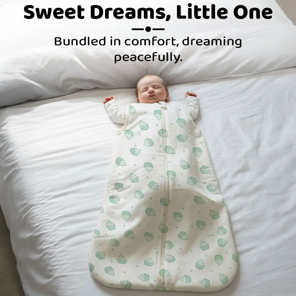 Baby Sleeping Sack Cupcake Print