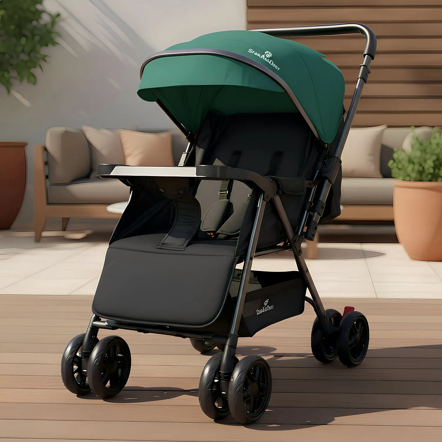 Urban Tot Baby Stroller Dark Green