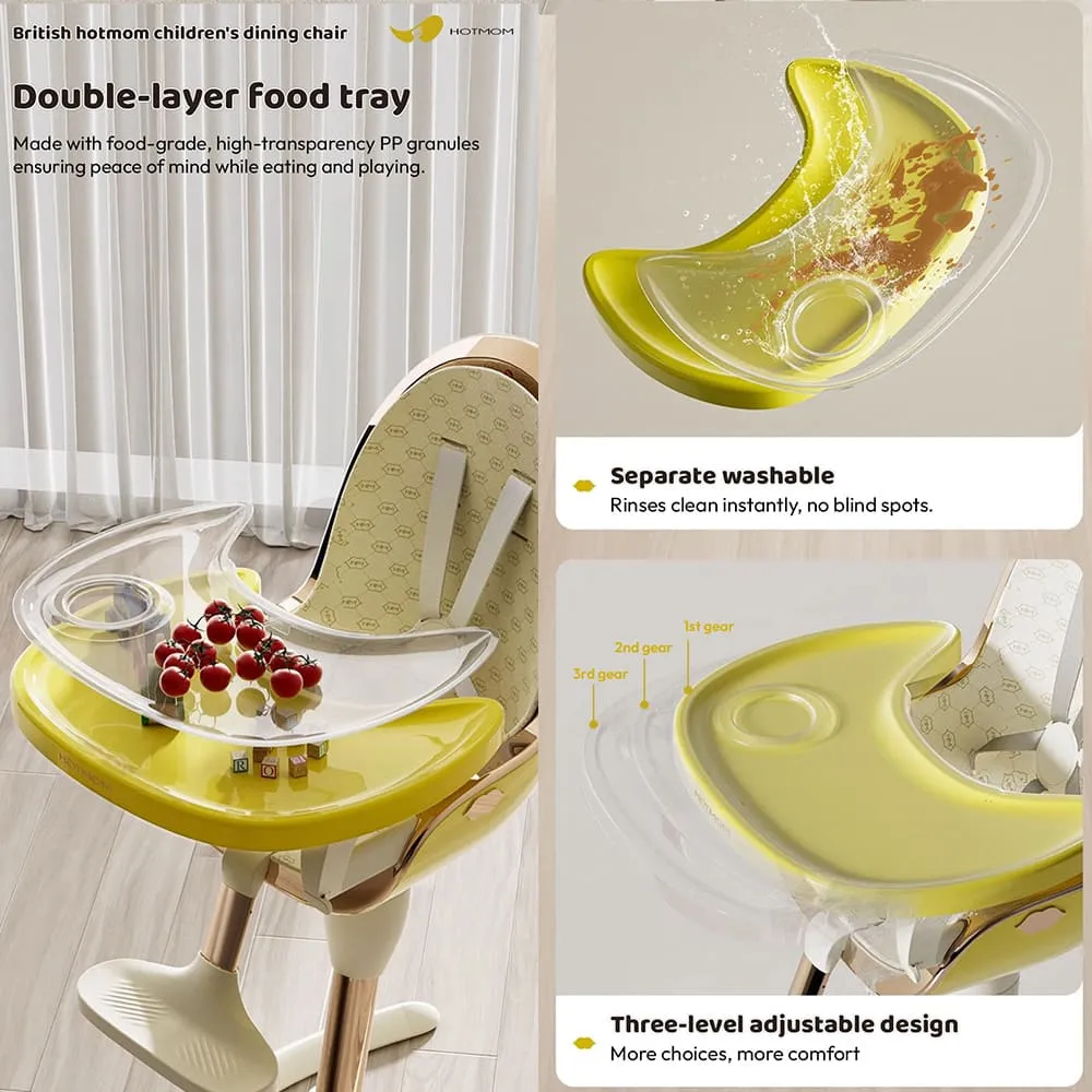 british hotmom high chair with double layer food tray