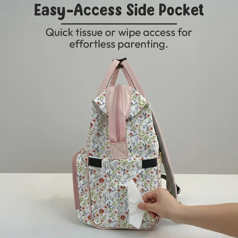Diaper bag with side pockets