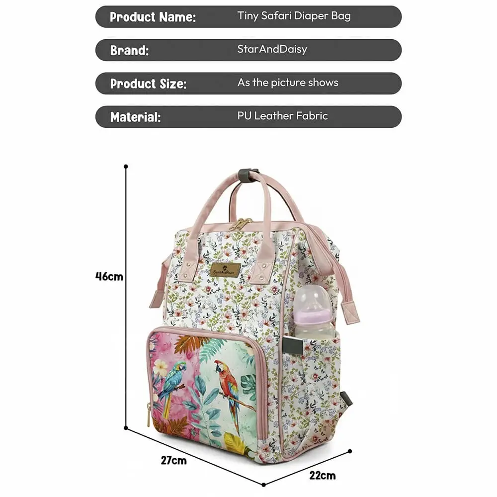 Parrot Print Diaper bag details