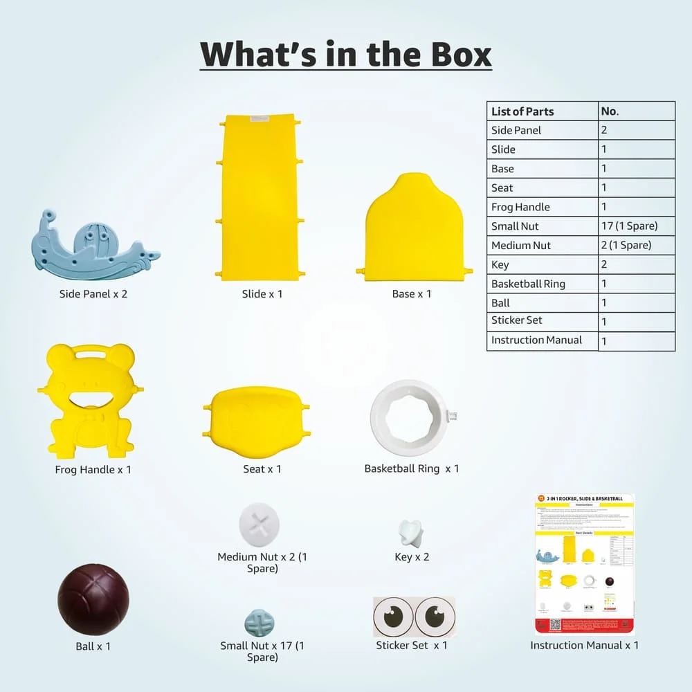 3 in 1 Rocker Slide and basketball