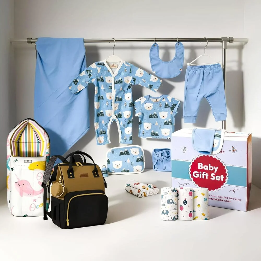 Baby Welcome Gift Set of 23 blue