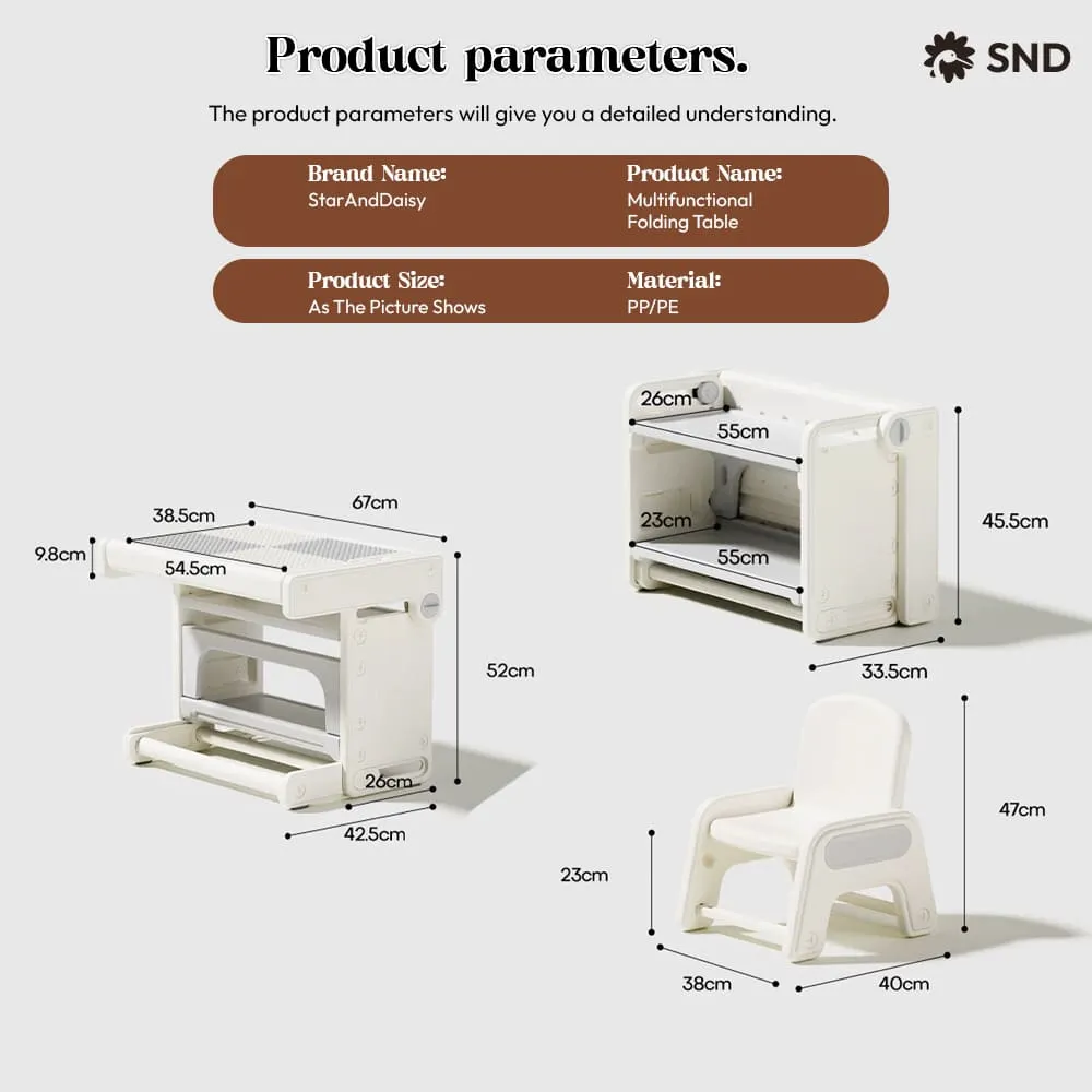 dimension of multifunctional folding table