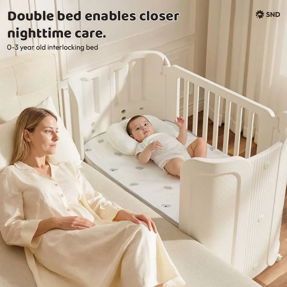 doule bed enable closer night time Soft snooz Crib White