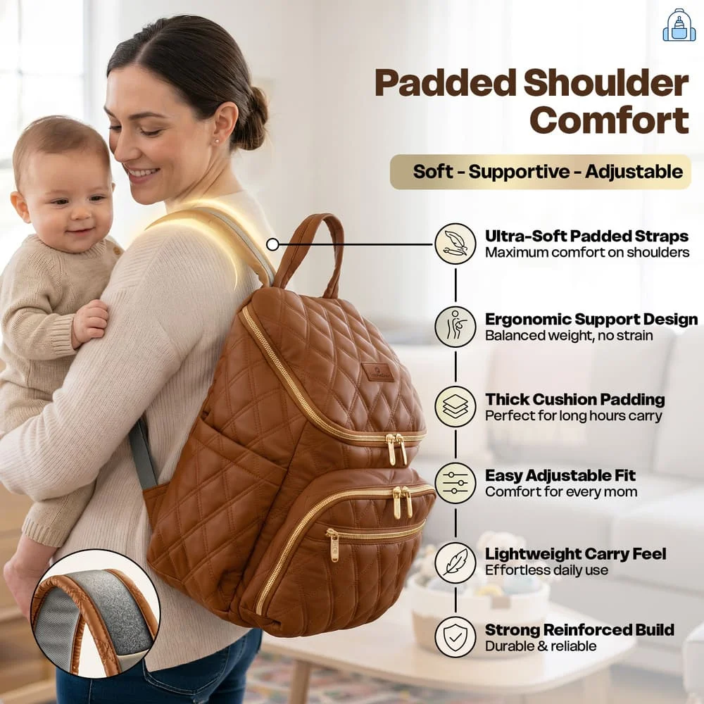 Litttle luxe diaper bag brown