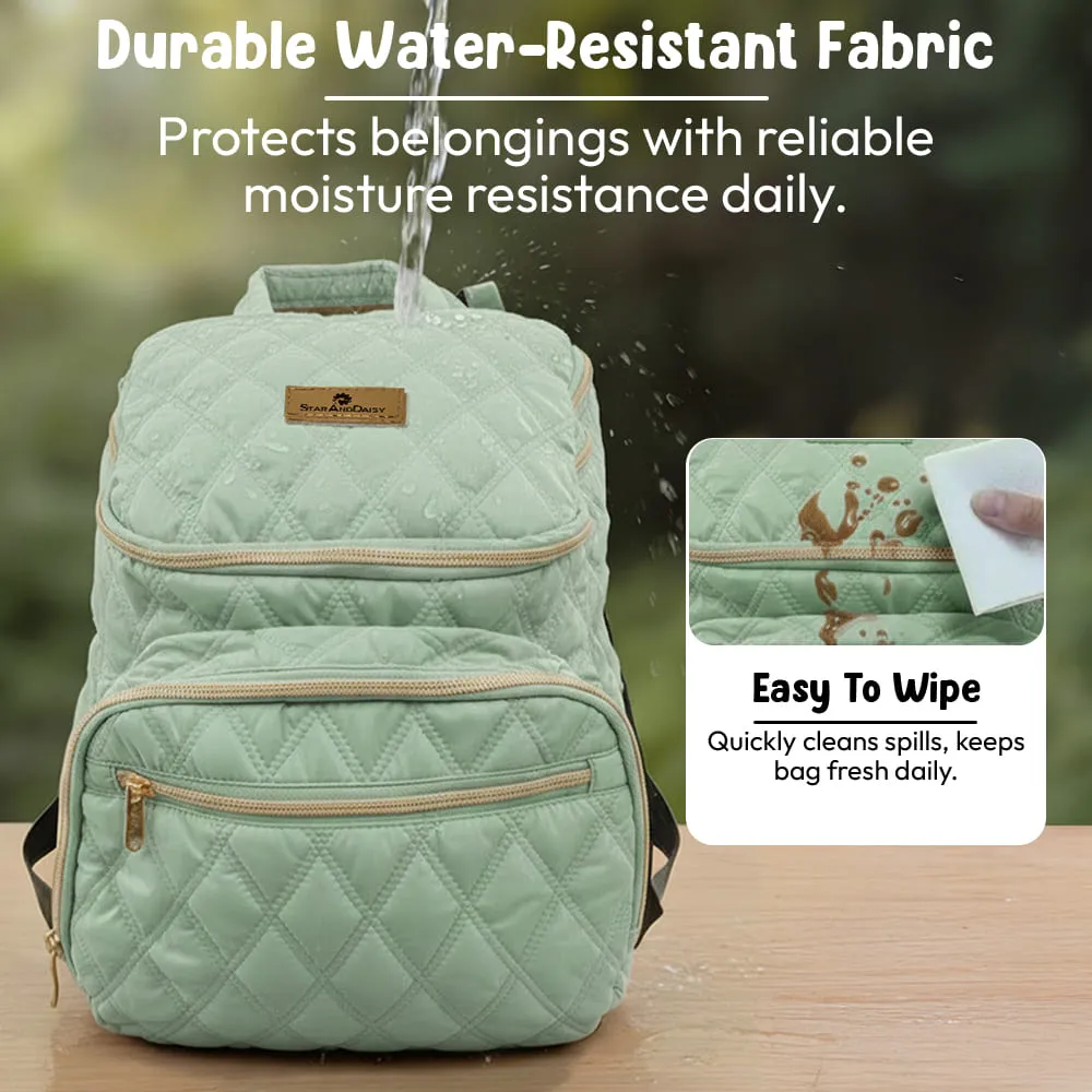 little luxe diaper bag green durable water resistant